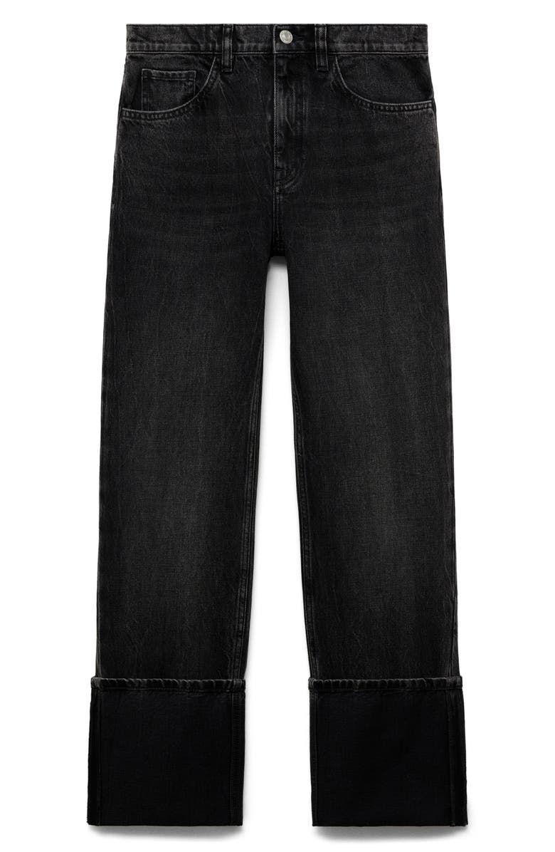 MANGO Turn-Up Hem Straight Leg Jeans, Alternate, color, 