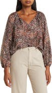 Tommy Bahama Zen Zebra Cotton & Silk Peasant Top