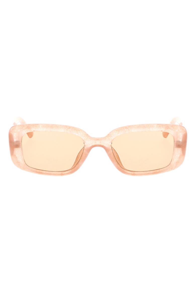 Roxy 51mm Slim Rectangle Sunglasses, Main, color, Pink Marble