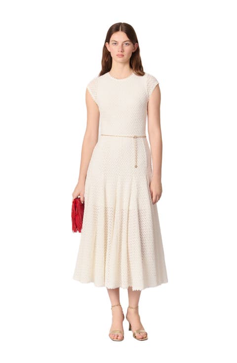 Crochet-knit maxi dress