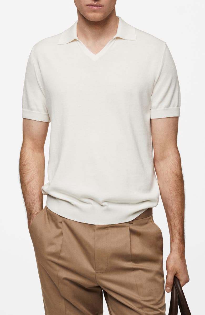 MANGO Johnny Collar Cotton Polo Sweater, Main, color,