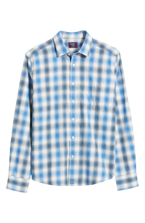 Untuckit Bauer Ombré Check Flannel Button-up Shirt In Blue