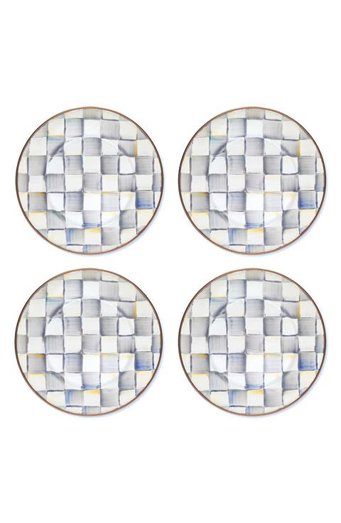Sterling Check® Set of 4 Salad Plates
