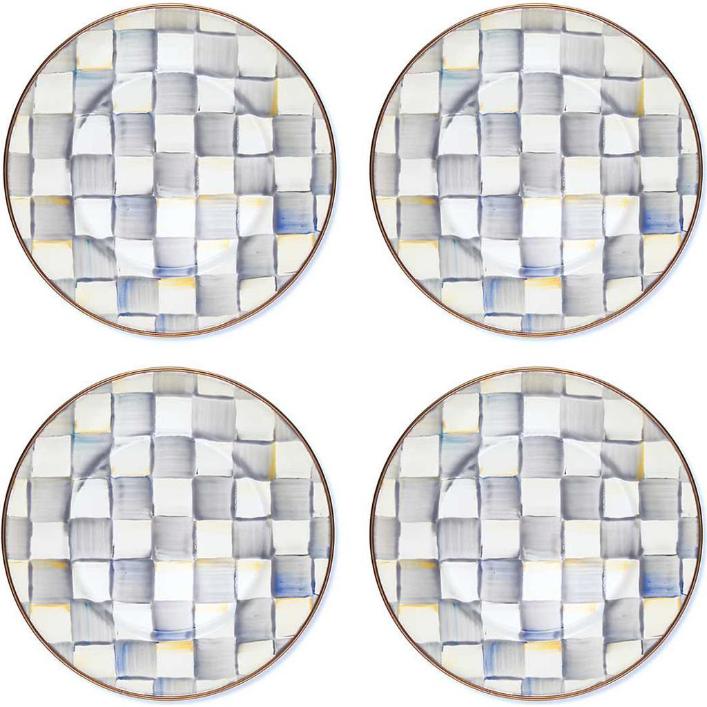 Mackenzie-childs Mackenzie Childs Sterling Check® Set Of 4 Dinner Plates