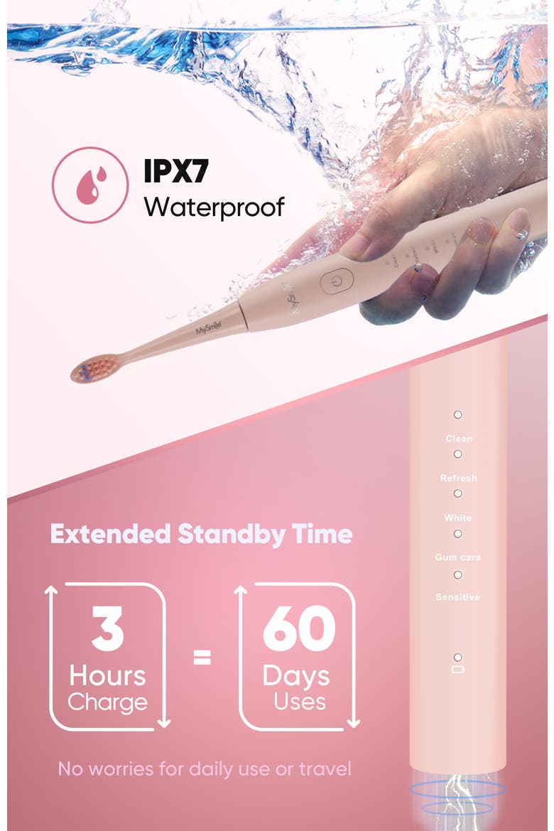 DY156 Electric Toothbrush & Nano-Hydroxyapatite Toothpaste Bundle, Alternate, color, Pastel Pink
