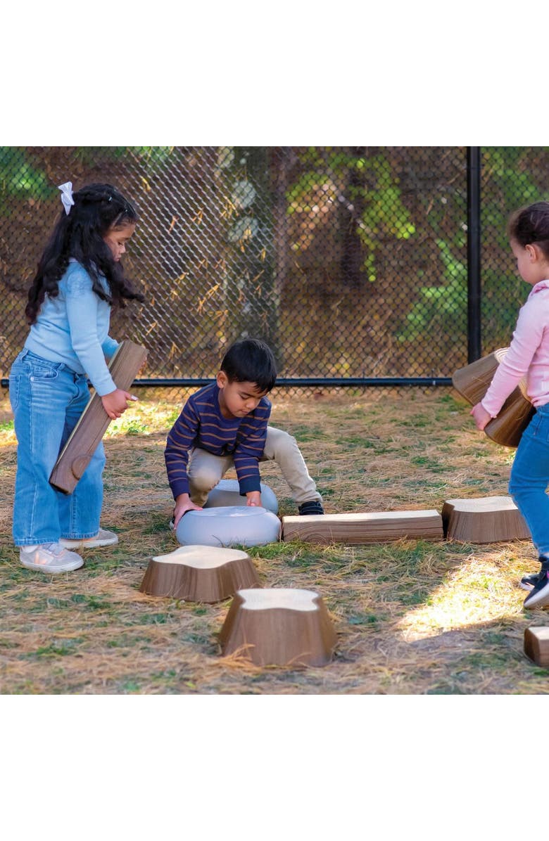 Kaplan Early Learning Company Timber Trail Stepping Logs Set - 16 Pieces, Alternate, color, Multicolored