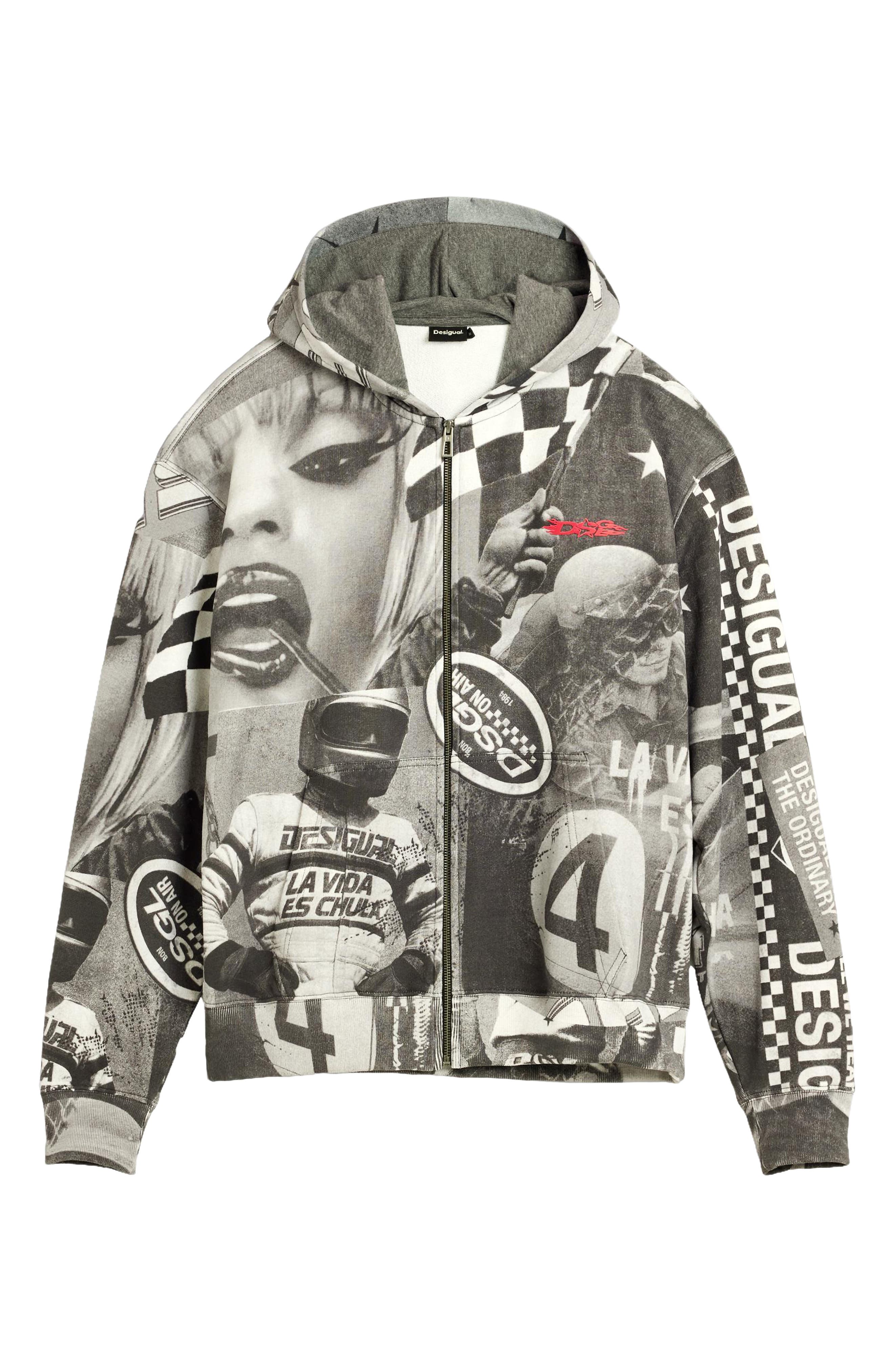Desigual Allover Print Full Zip Hoodie (Men) | Nordstrom