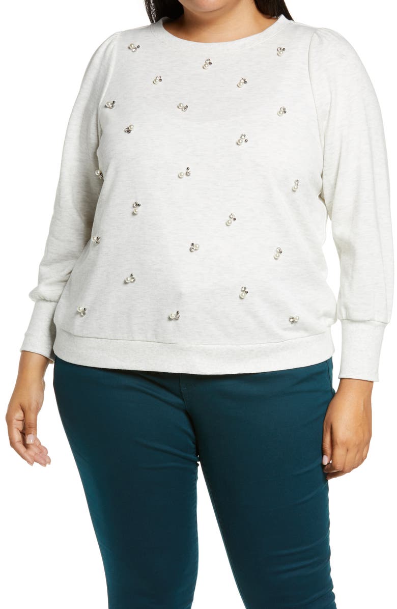 Wit & Wisdom Embellished Sweatshirt, Main, color,
