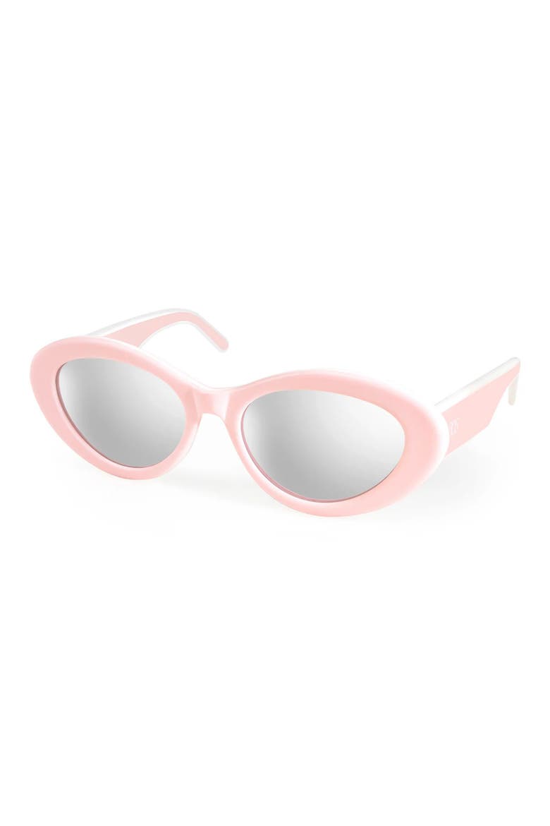 54mm Glinda Polarized Cat Eye Sunglasses, Alternate, color, BLUSH/ WHITE