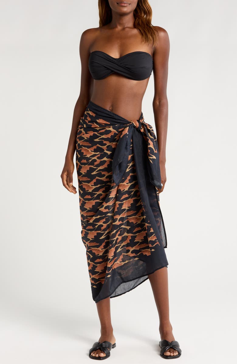 ViX Paula Hermanny Camu Print Cover-Up Sarong, Main, color,