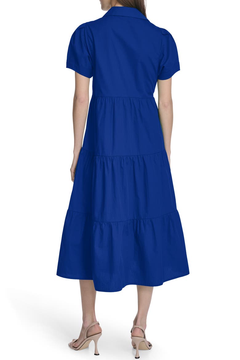Short Sleeve Cotton Tiered Maxi Dress, Alternate, color, REGATTA