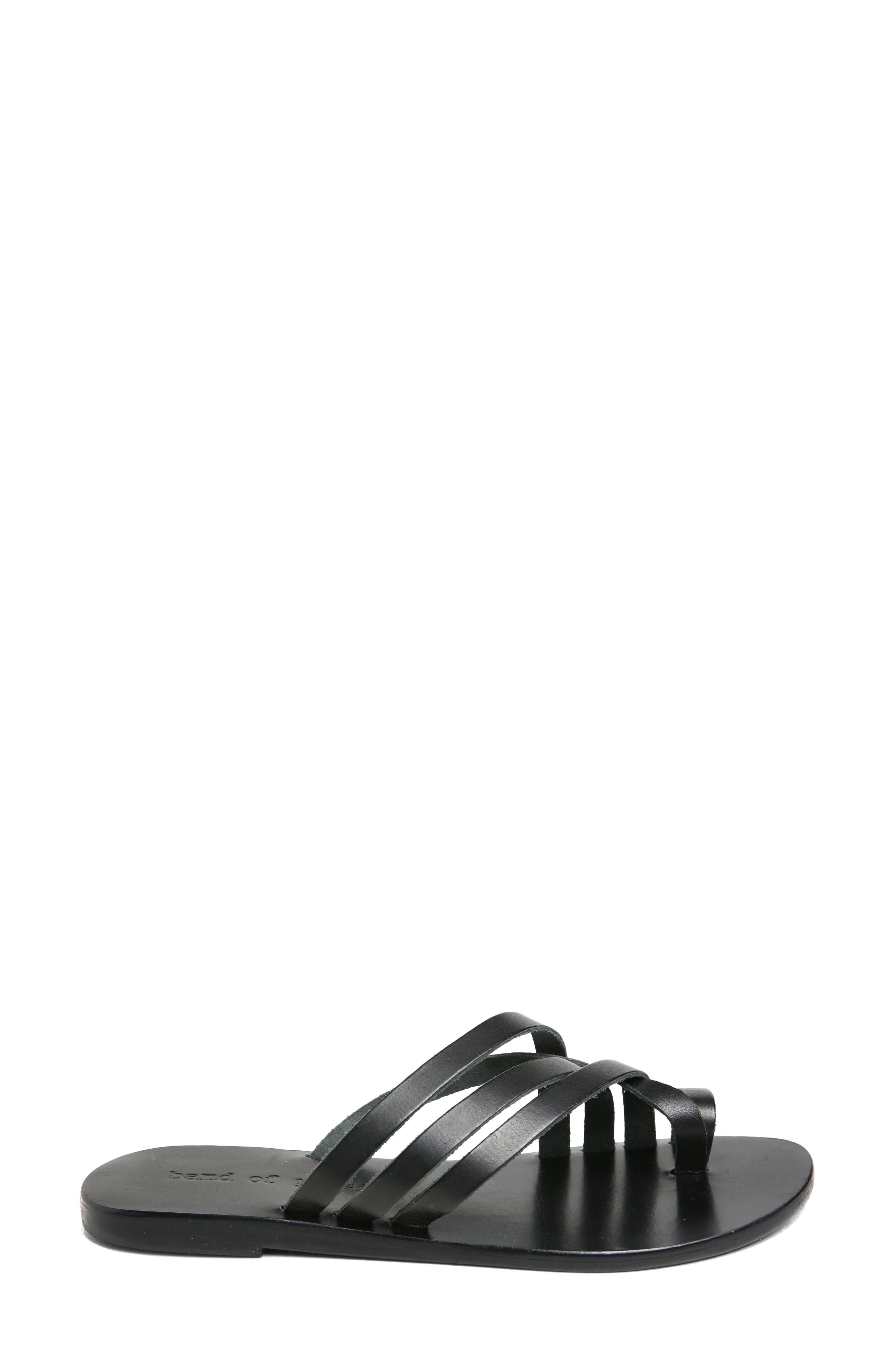 Rose Slide Sandal, Alternate, color, BLACK LEATHER