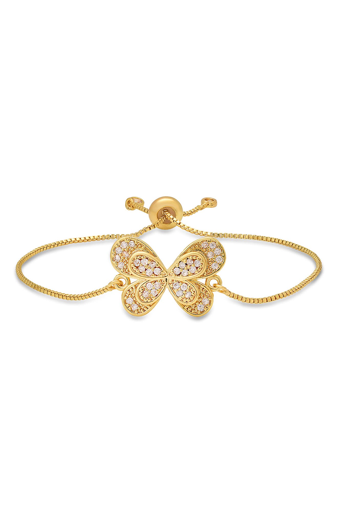HMY JEWELRY Pavé CZ Butterfly Slide Bracelet