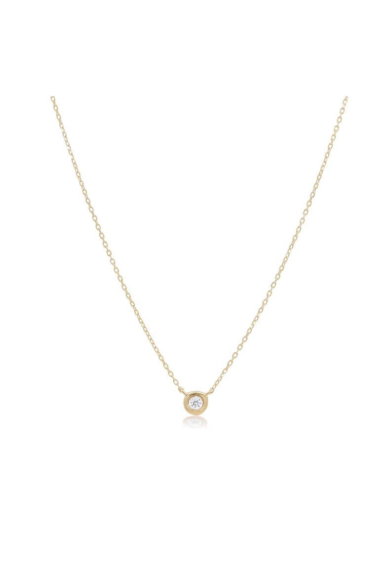 Diamond Single Bezel Necklace, Main, color, Yellow Gold