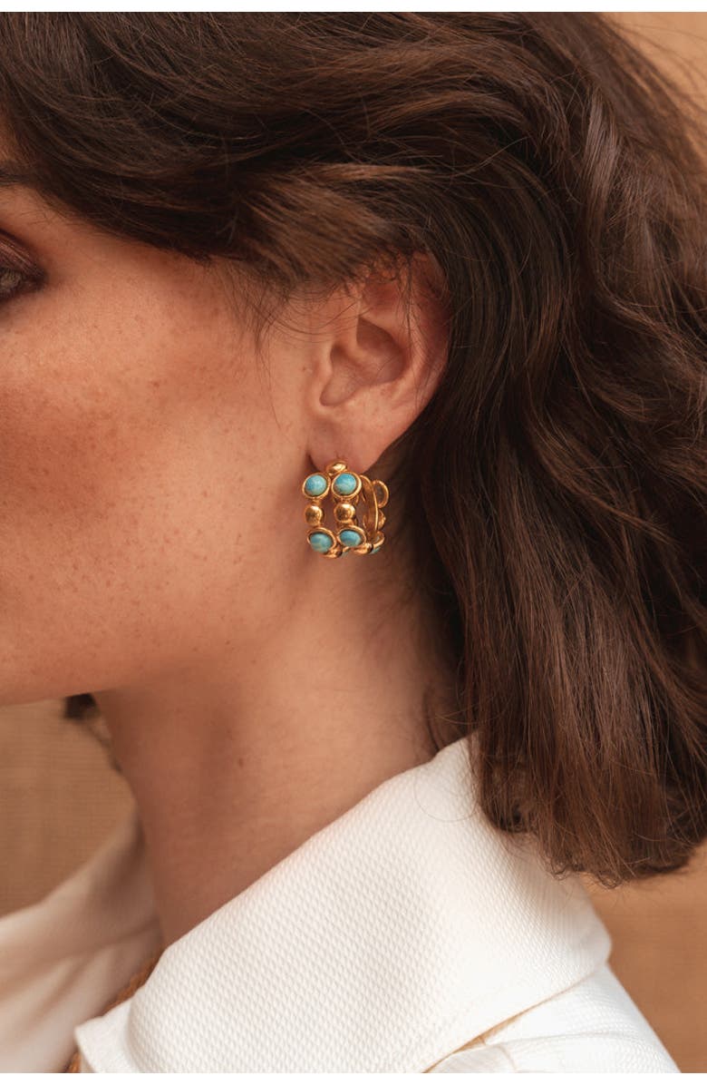 SYLVIA TOLEDANO Mni Creole Double Earrings, Alternate, color, Larimar