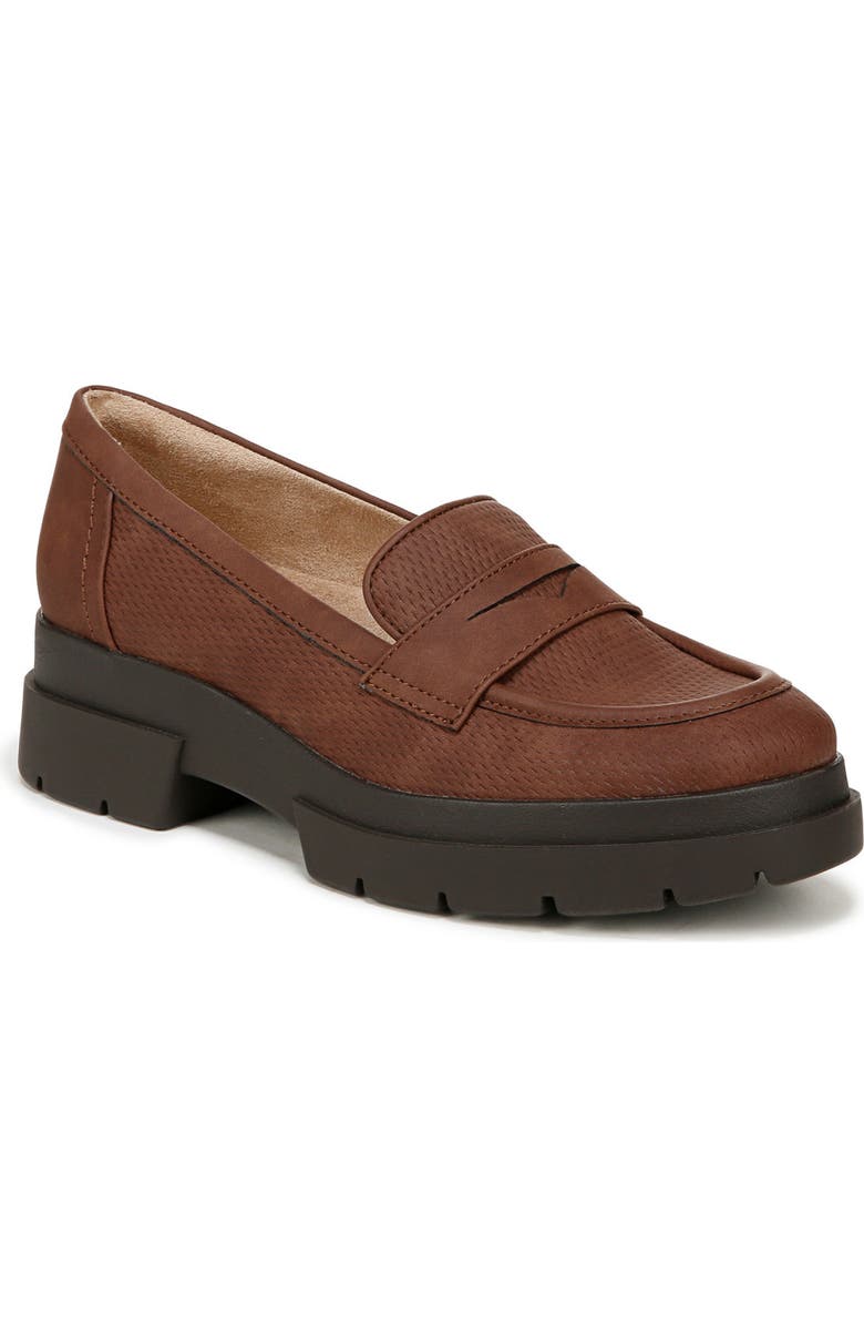 SOUL NATURALIZER Ophelia Lug Sole Penny Loafer, Main, color, Cappuccino Brown Faux Leather
