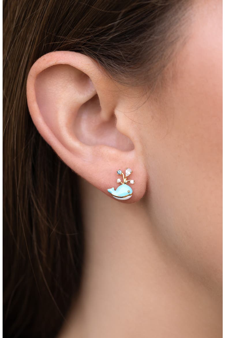Whale You Be Mine Stud Earrings, Alternate, color, GOLD