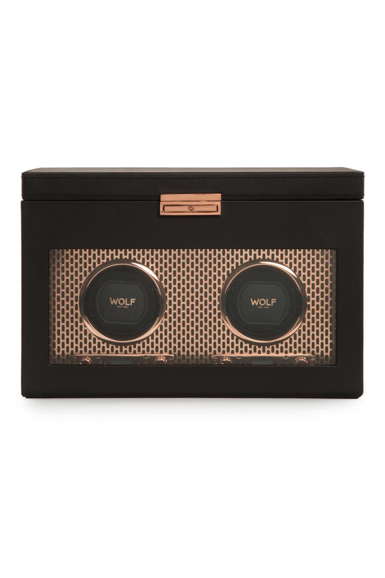 Axis Double Watch Winder with Storage, Main, color, COPPER