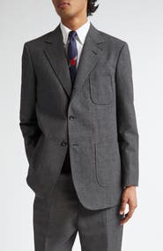 Thom Browne Unstructured Virgin Wool Hopsack Sport Coat