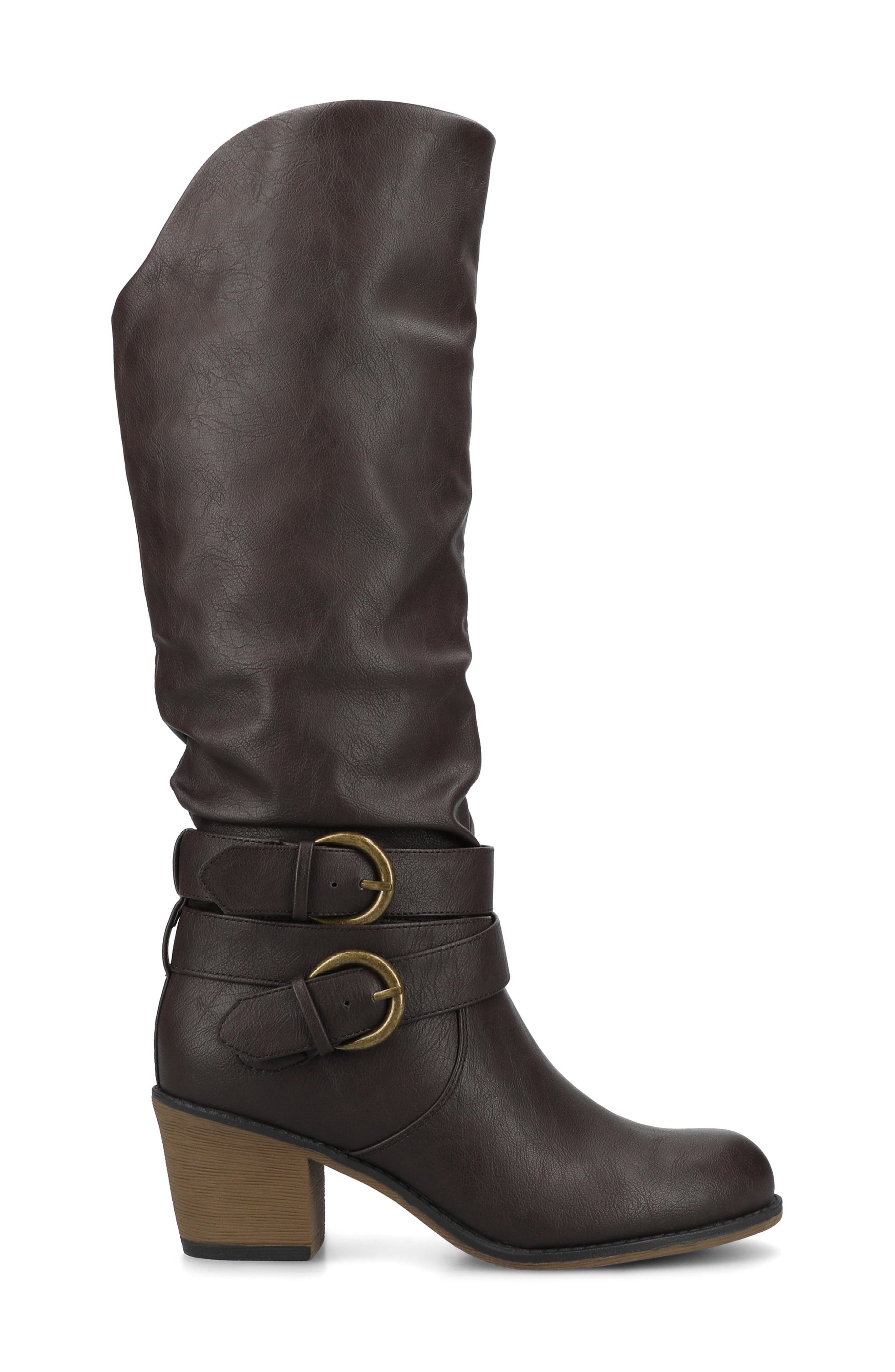 Late Buckle Tall Boot, Alternate, color, DARK BROWN