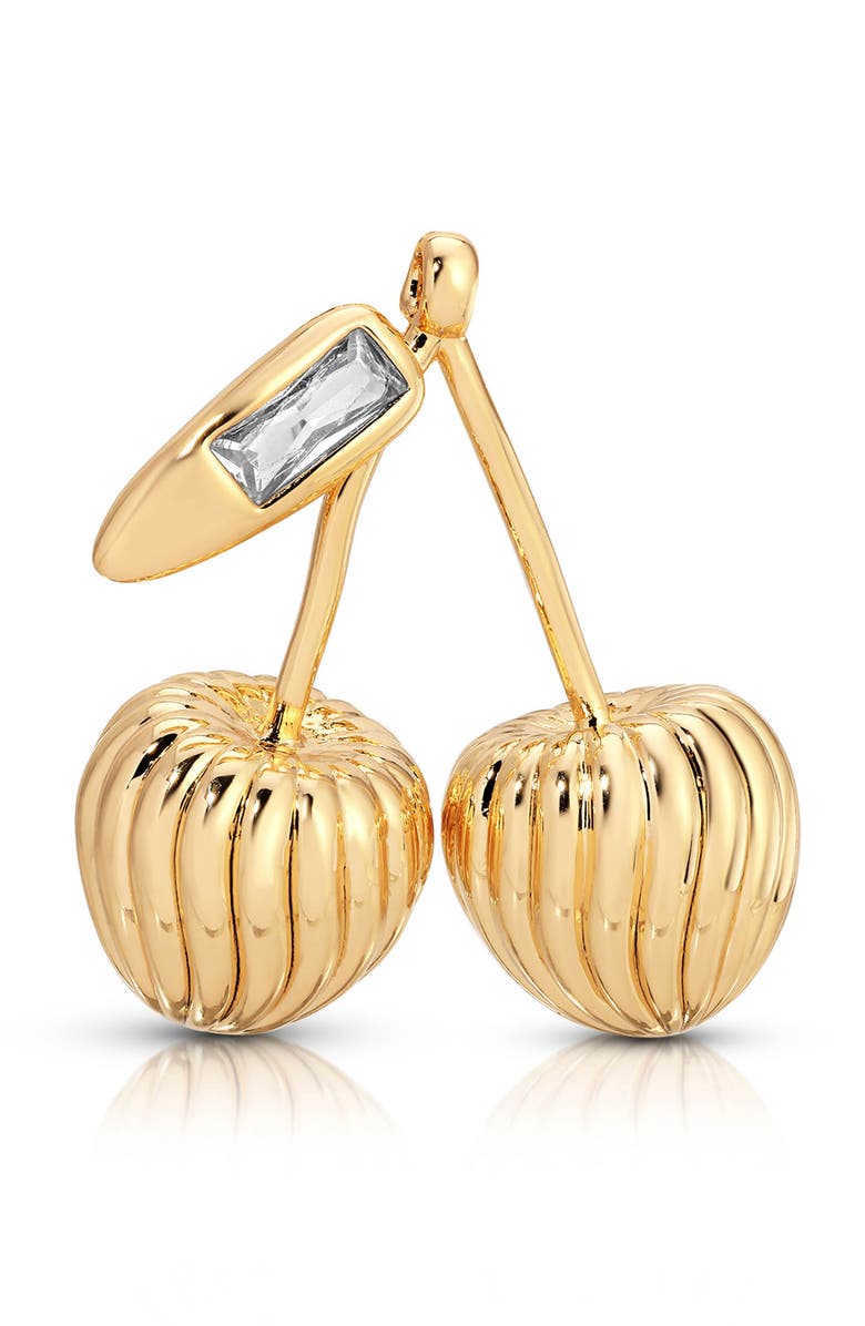 Ettika Cherry Brooch, Alternate, color, Gold