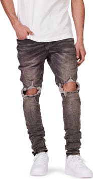 PURPLE BRAND Ripped Stretch Skinny Jeans