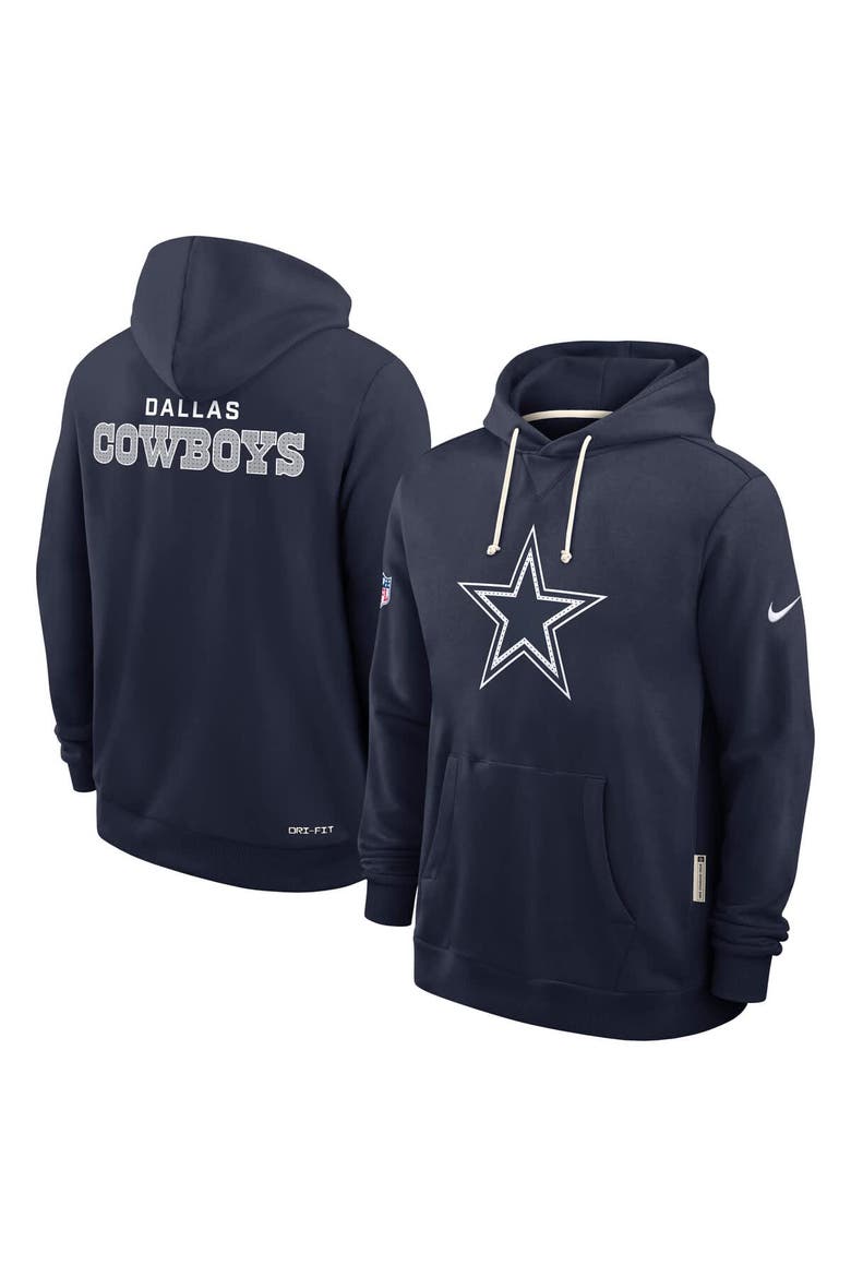 Men's Nike Navy Dallas Cowboys Sideline Initial Home Performance Pullover Hoodie, Alternate, color, Navy