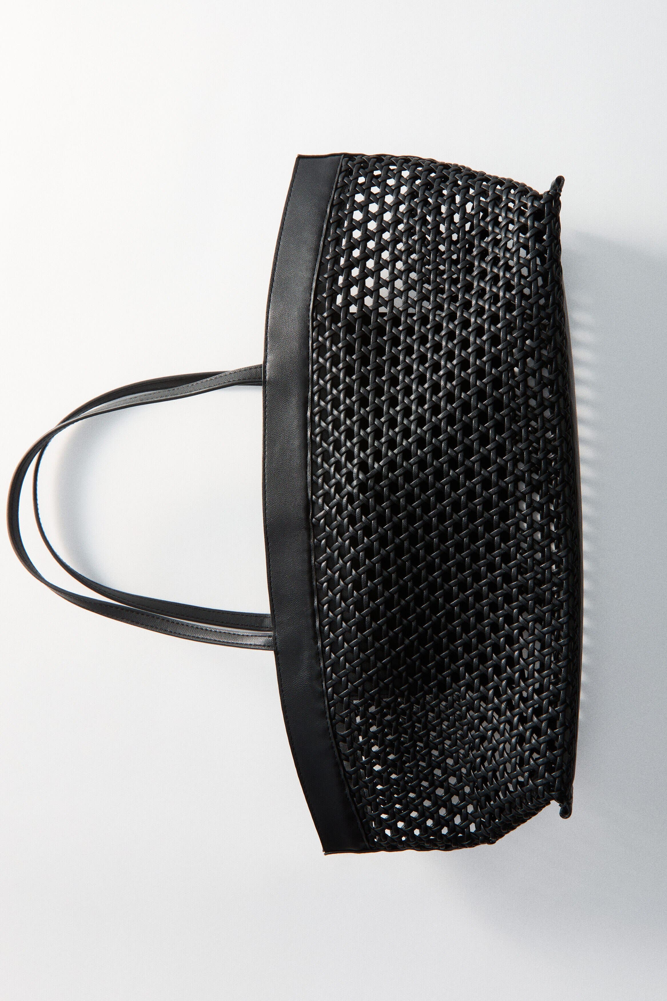 Lattice-weave Shopper, Alternate, color, Black