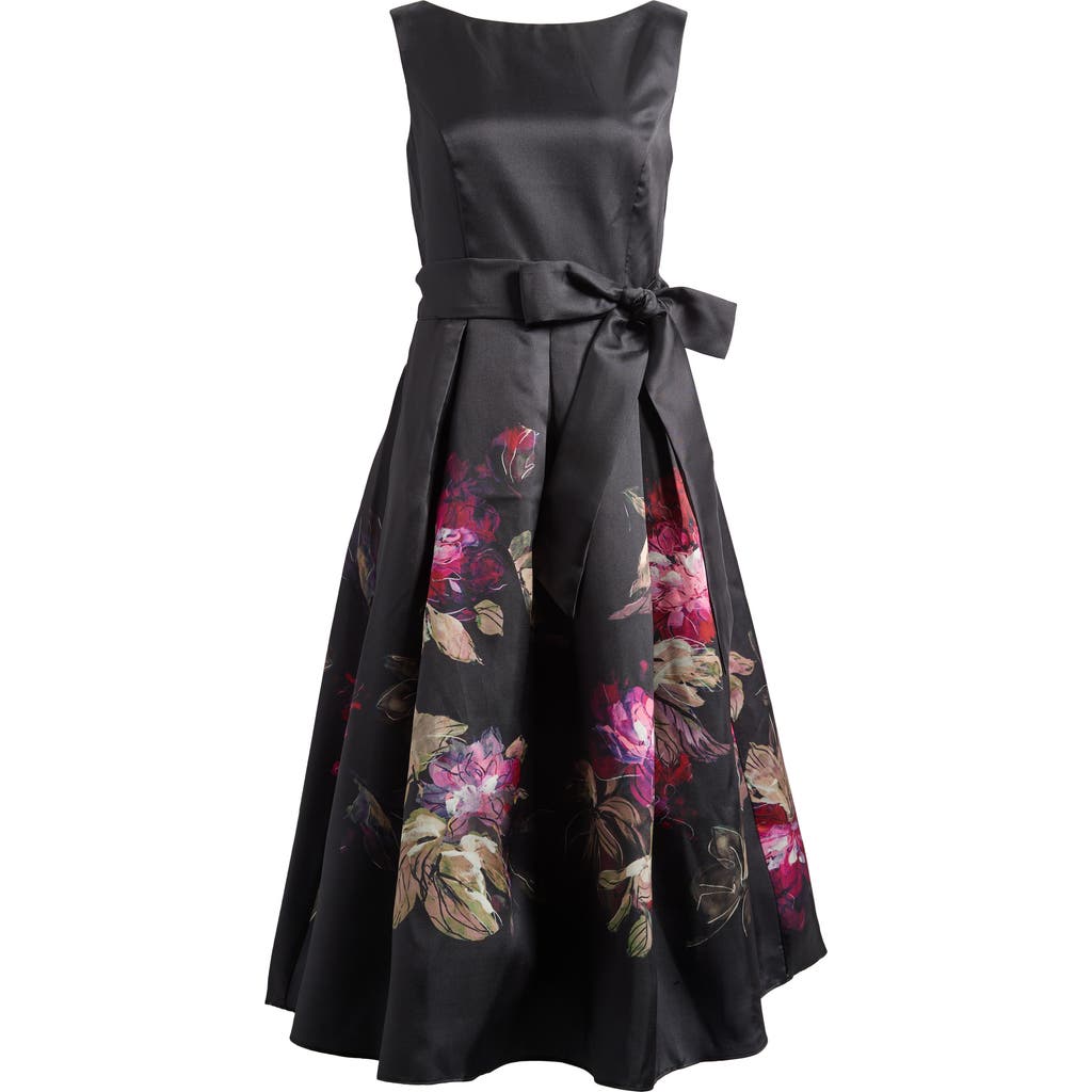 Eliza J Mikado Flare Gown In Black