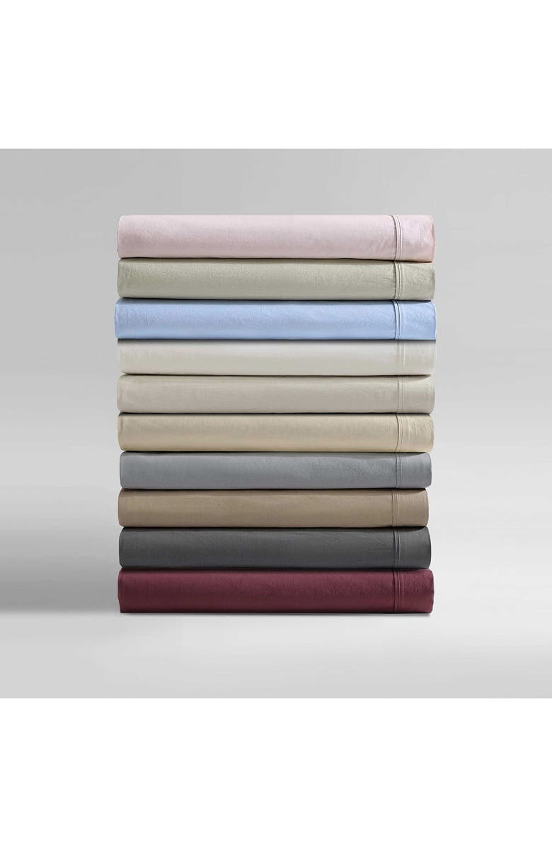 Calvin Klein Garment Washed Cotton Percale 200 Thread Coutn Sheet Set, Alternate, color, Dark Red