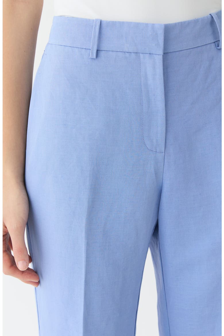 Gates Silk & Linen Straight Leg Pants, Alternate, color, IRIS