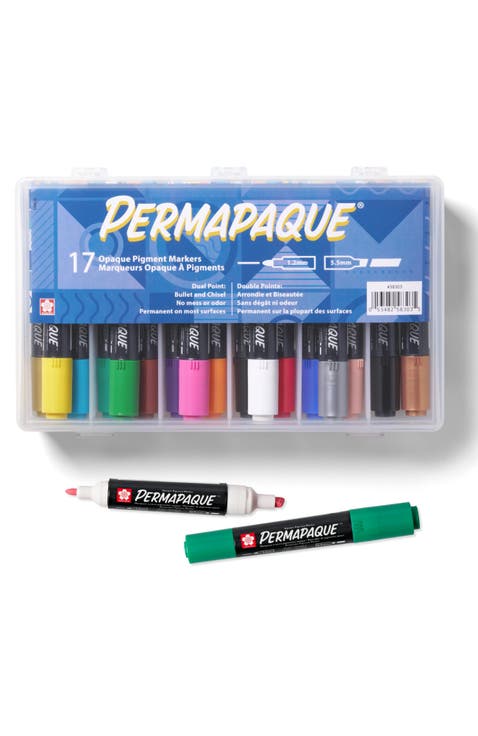 Permapaque Artist's Gift Set, Dual Point Opaque Markers, 17 Pack