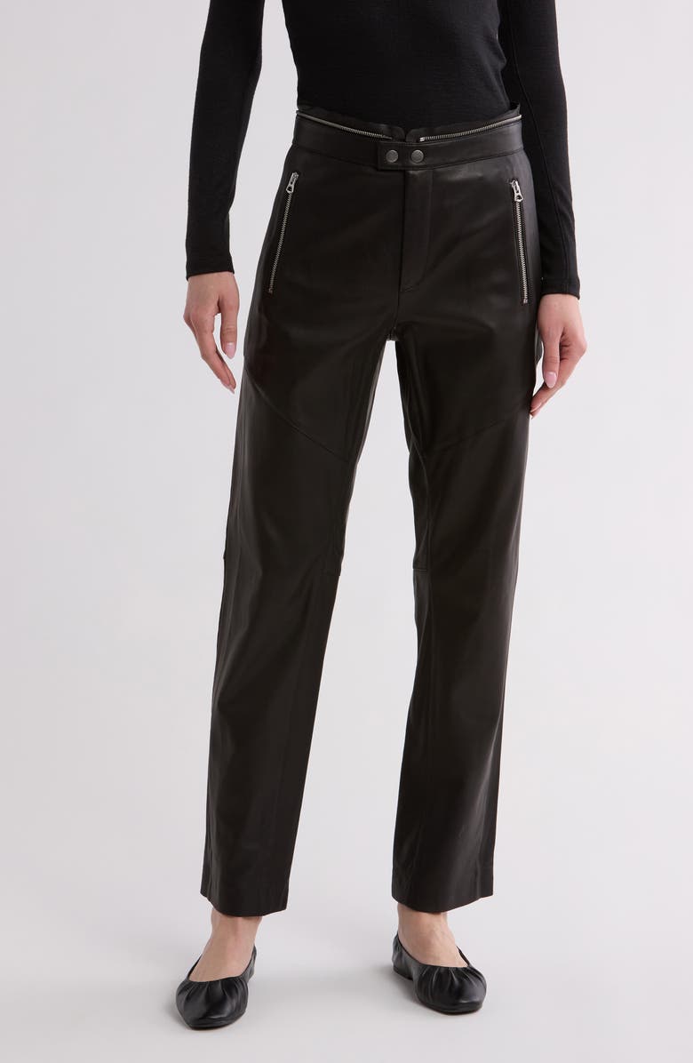 rag & bone Sedona Leather Moto Pants, Main, color,