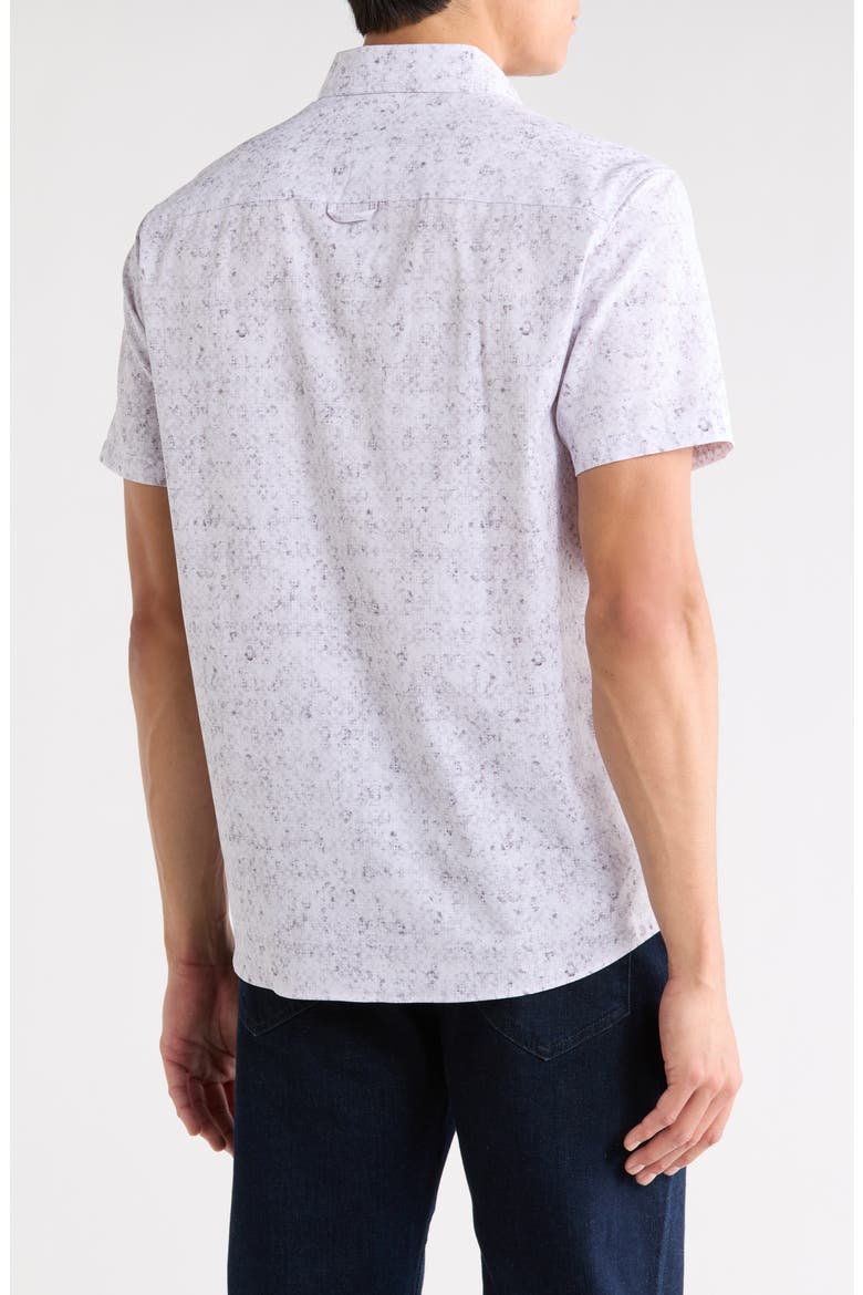 Blurred Geo Short Sleeve Shirt, Alternate, color, GREY