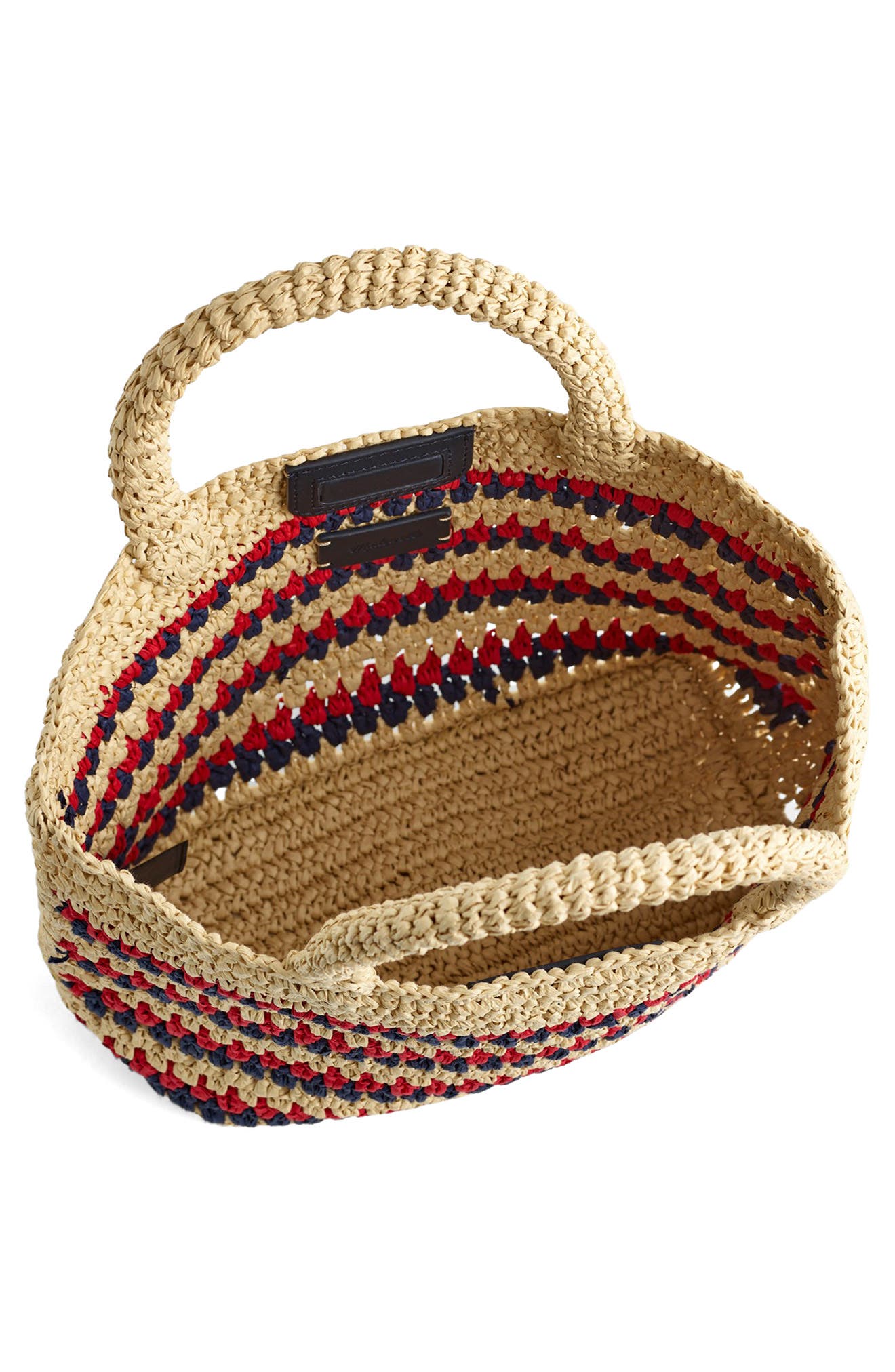 Madewell The Woven Mini Tote, Alternate, color, Red Navy Stripe