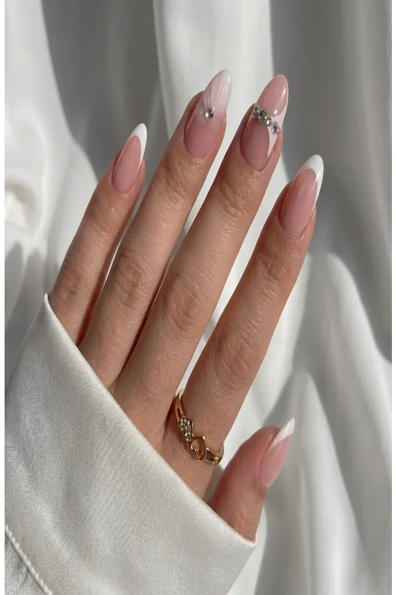 Diamond Bliss Almond Press-On Nails, Alternate, color, Diamond Bliss