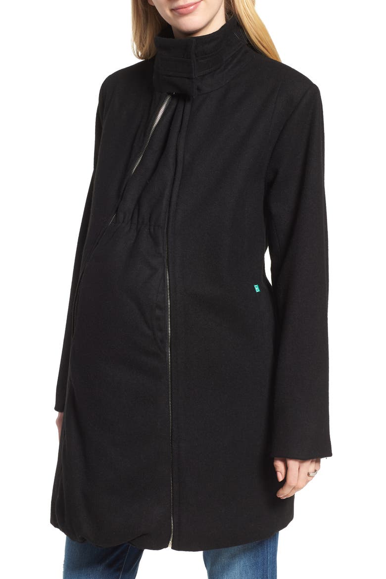 Convertible 3-in-1 Maternity/Nursing Coat, Main, color, BLACK