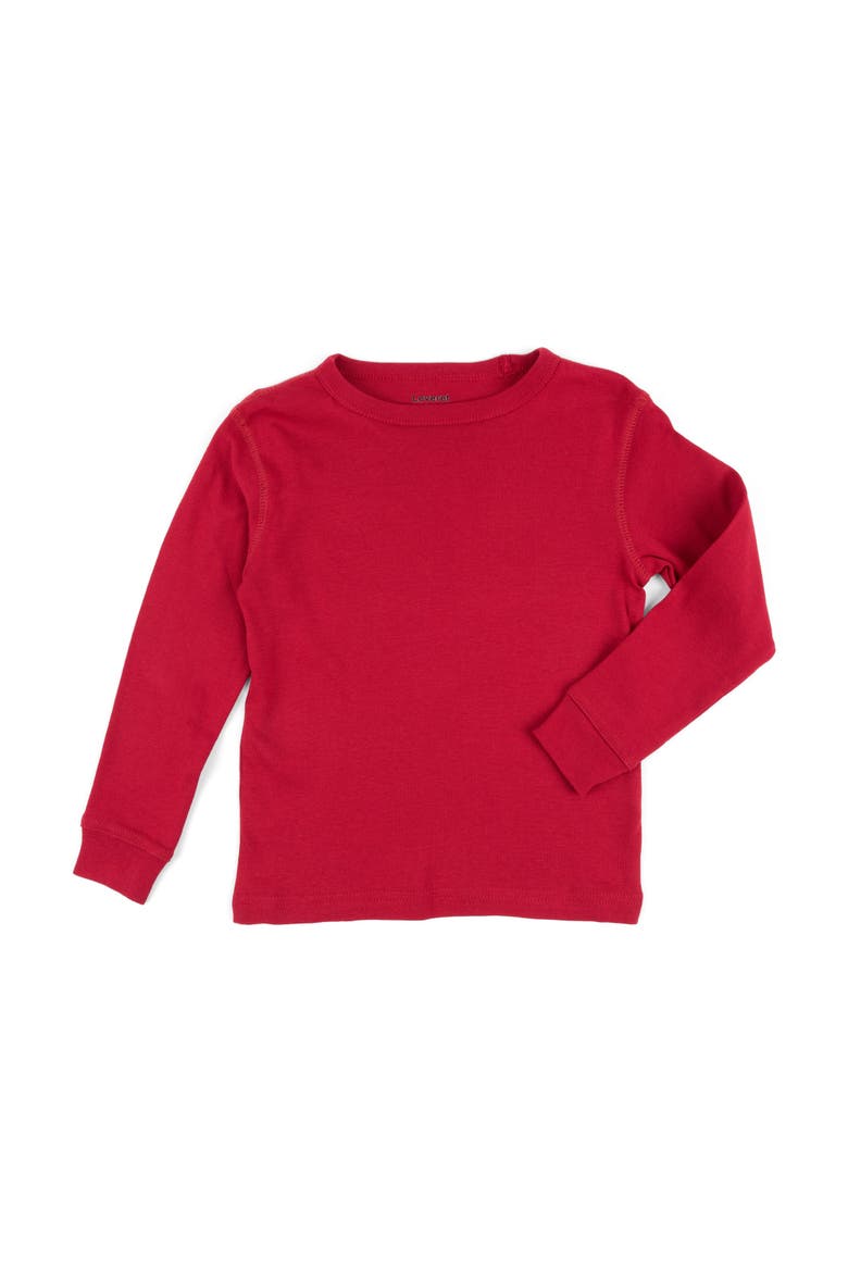 Kids Long Sleeve T-Shirt, 100% Cotton, Solid Colors, Alternate, color, RED