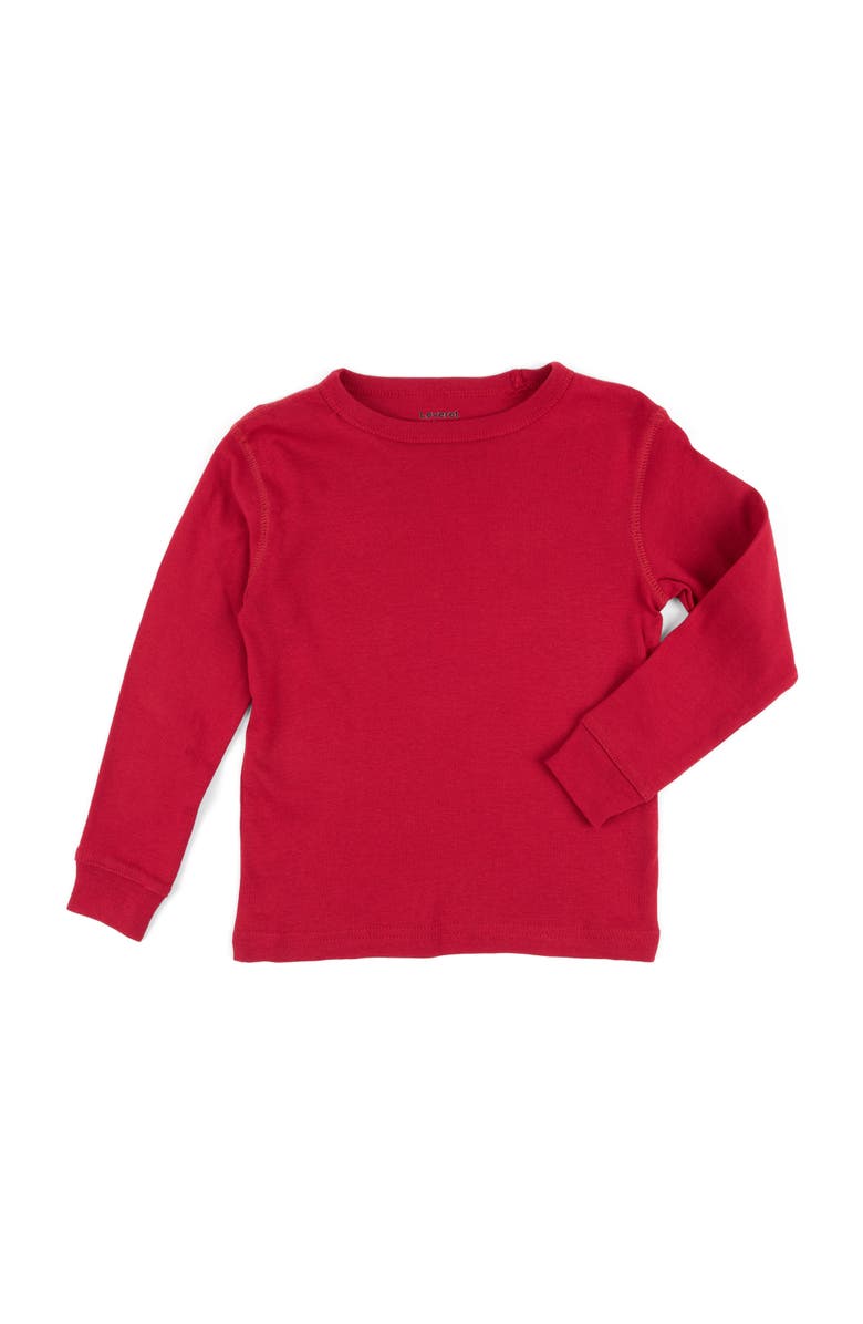 Leveret Kids Long Sleeve T-Shirt, 100% Cotton, Solid Colors, Alternate, color, Red