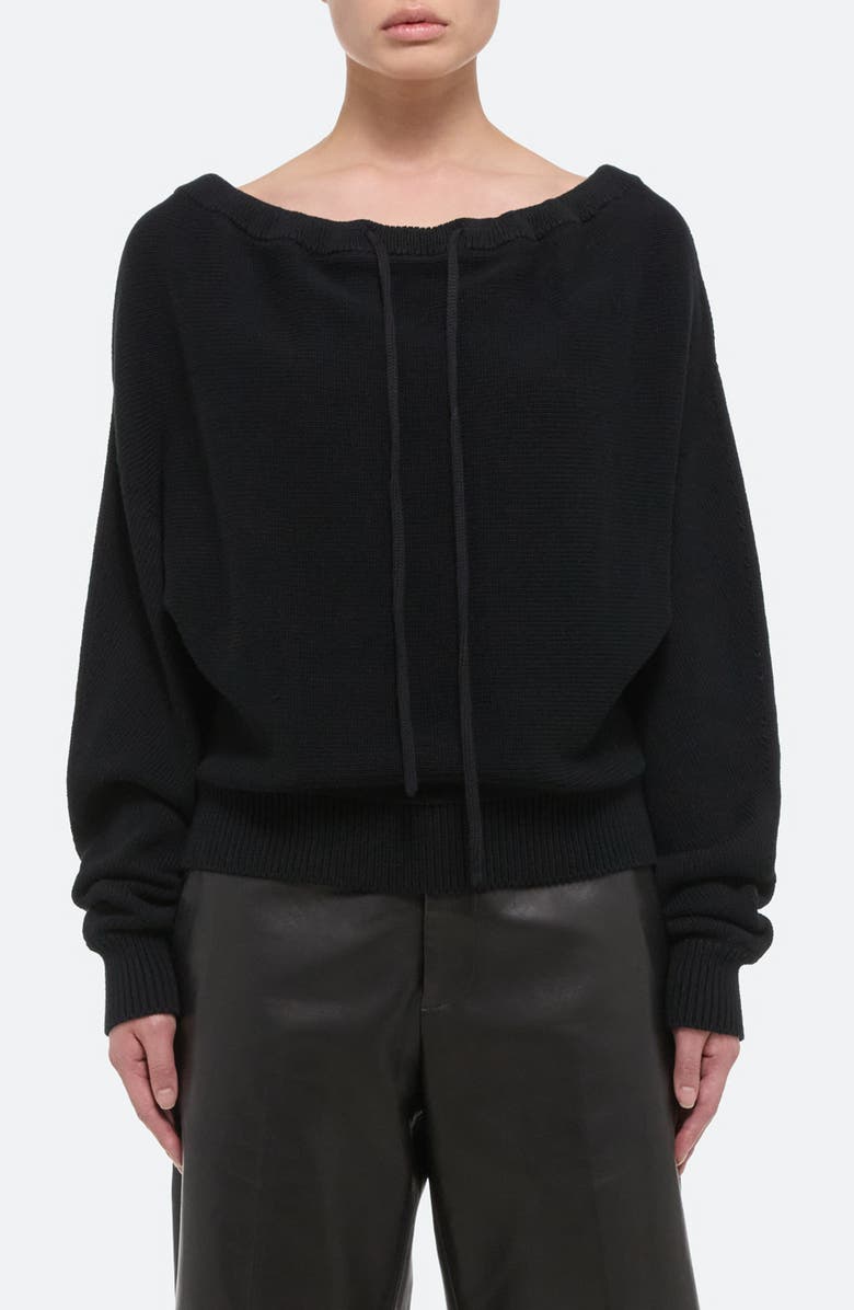 Helmut Lang Organic Cotton Drawstring Neck Sweater, Main, color, 