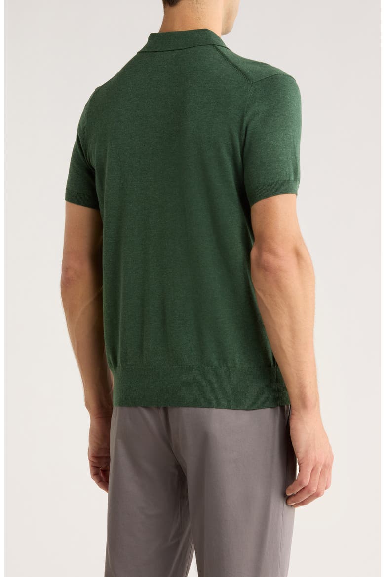 Cotton Knit Polo, Alternate, color, MEDIUM GREEN HEATHER
