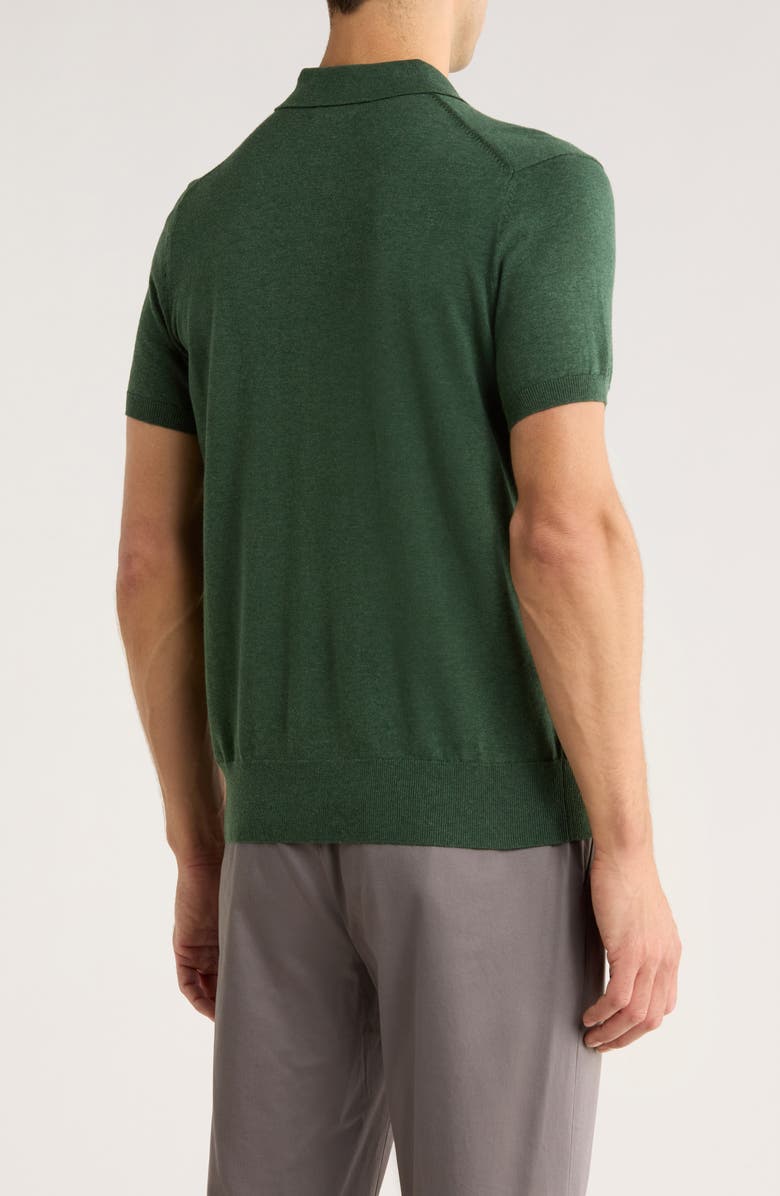 Brooks Brothers Cotton Knit Polo, Alternate, color, Medium Green Heather