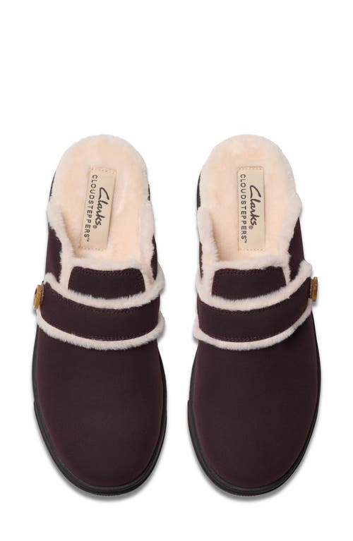 Clarks ® Breeze Cross Faux Shearling Lined Mule In Purple