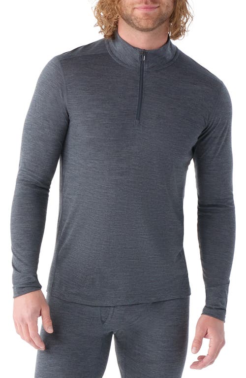 Smartwool Classic All Season Merino Wool Blend Quarter Zip Base Layer In Iron Heather
