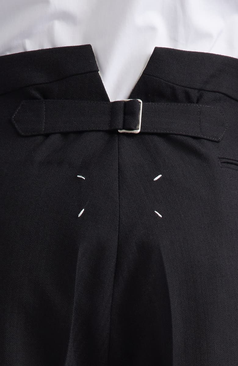 Maison Margiela Wool Herringbone Pleated Pants, Alternate, color, 