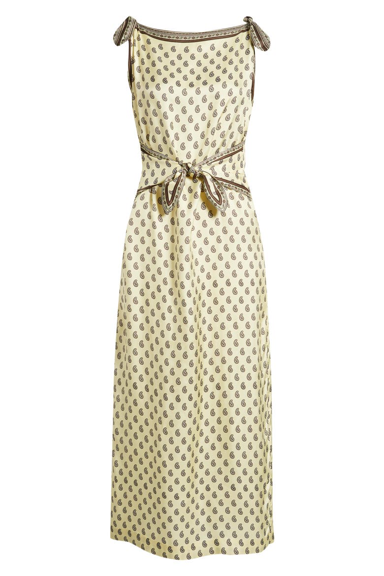 Amorette Taormina Paisley Silk Twill Column Dress, Alternate, color, SUNLIGHT TAORMINA PAISLEY
