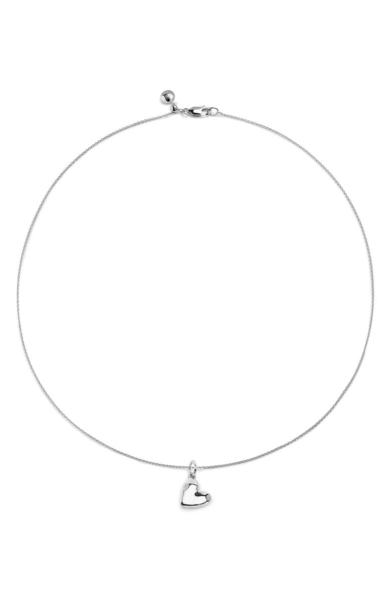 Monica Vinader Heart Pendant Necklace, Main, color, Sterling Silver