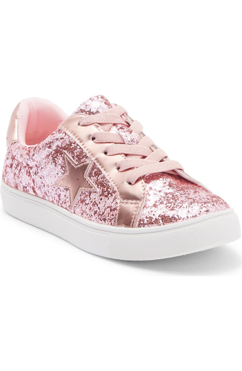 Harper Canyon Kids' Jenny Star Sneaker, Main, color, Pink Glitter