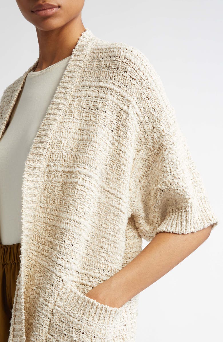 Max Mara Zulma Metallic Bouclé Cardigan, Alternate, color, Ivory