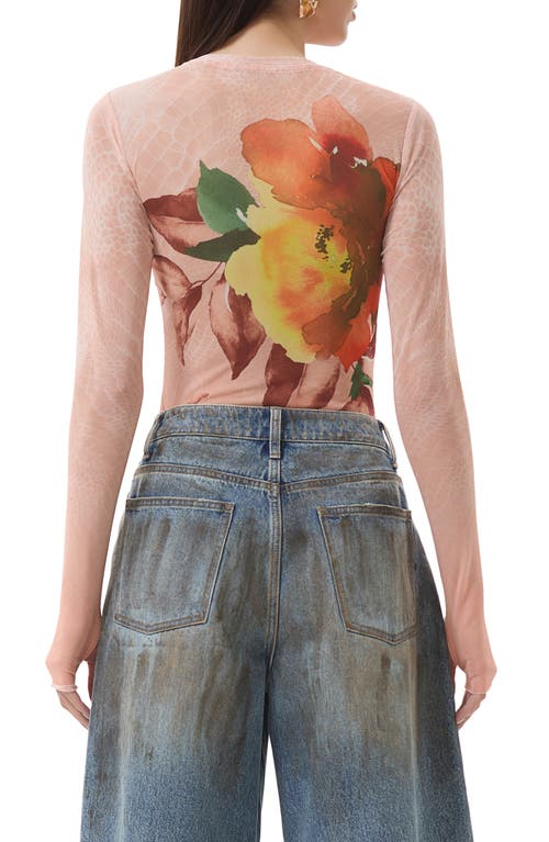 AFRM AFRM KAYLEE PRINTED LONG SLEEVE MESH TOP 
